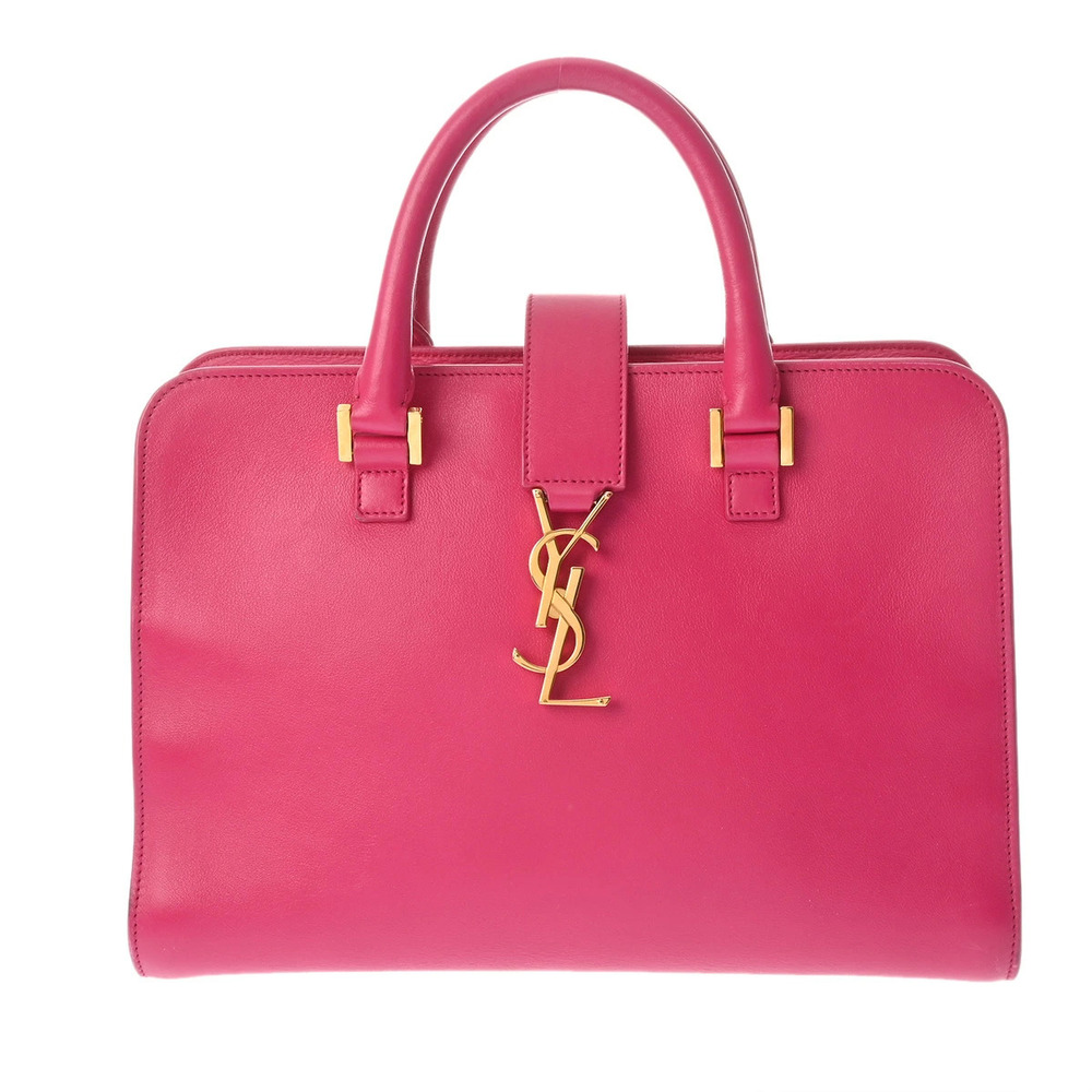 SAINT LAURENT Monogram Cabas Bag Pink Leather Handbag
